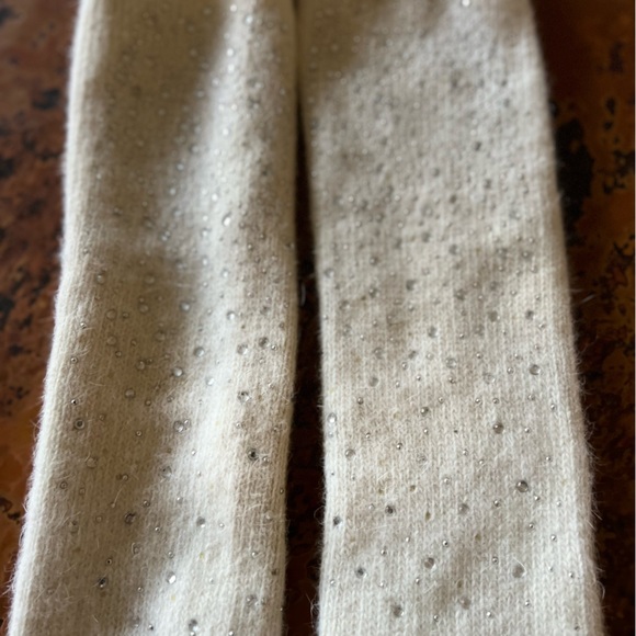 Cashmere and mohair sparkle studded arm warmers. Elbow length. Elegant! - Picture 5 of 6